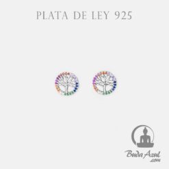 Pendientes Plata ARBOL VIDA CIRCONITA COLOR REF590