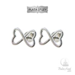 Pendientes Plata Ley 925 Corazón Infinito REF 290