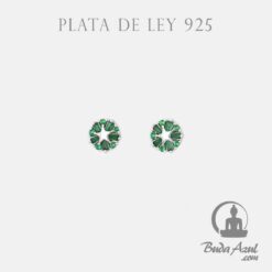 Pendientes Plata RUEDA ESTRELLA CIRCON VERDE 490