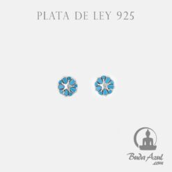Pendientes Plata RUEDA ESTRELLA CIRCONITA AZUL 490