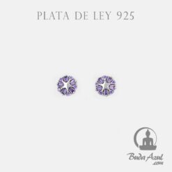 Pendientes Plata RUEDA ESTRELLA CIRCONITA LILA 490