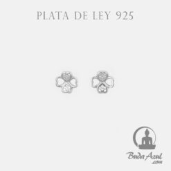 Pendientes Plata TREBOL RELIEVE CIRCONITAS 490