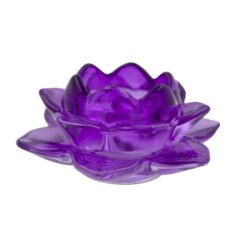 Portavela cristal loto malva