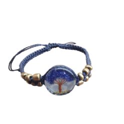 Pulsera Tejida Árbol Color Azul Oscuro