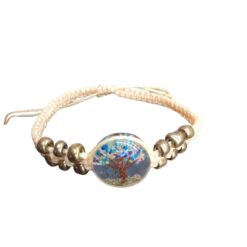 Pulsera Tejida Árbol Color Beige