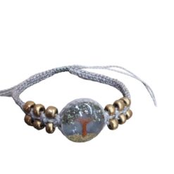 Pulsera Tejida Árbol Color Gris