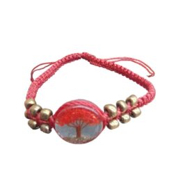 Pulsera Tejida Árbol Color Rojo