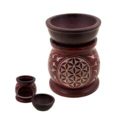 Quemador aceite PIEDRA 2 5  FLOR VIDA ROJO - 9911