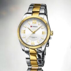 RELOJ CURREN HOMBRE M8453 BLANCO-PLATA-DORADO