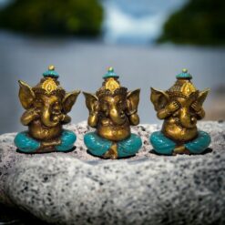 SET DE 3 GANESH 10 CM REF 790 - 15 - TURQUESA