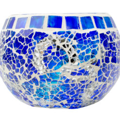 Alternative view of Portavelas Mosaico Cristal Azul
