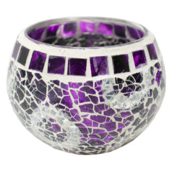 Portavelas Mosaico Cristal Lila