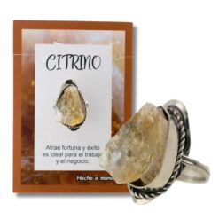 Anillo Alpaca mineral CITRINO AJUSTABLE REF  6