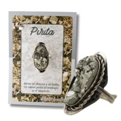 Anillo Alpaca mineral PIRITA AJUSTABLE REF  6