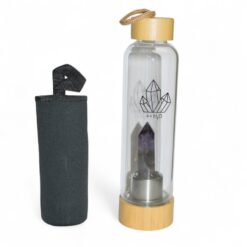 Botella Cristal Tapa De Bambú - AMATISTA