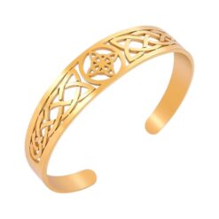 Brazalete de acero Nudo de Brujas Dorado - 6