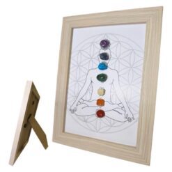 CUADRO 7 CHAKRAS FLOR DE LA VIDA 20X15cm
