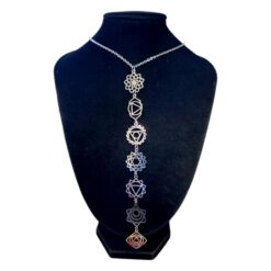 Colgante 7 Chakras acero Plateado modelo 1 - 7