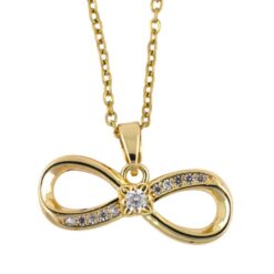Colgante Acero Dorado Infinito con Circonitas - 5