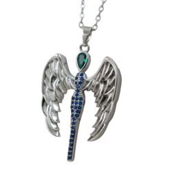 Colgante Acero Plateado Ángel Guardian Circonitas