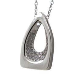 Colgante Acero Plateado Circonitas - 5