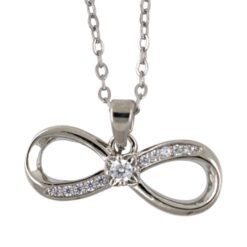 Colgante Acero Plateado Infinito con Circonitas -5