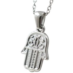 Colgante Acero Plateado Mano de Fátima - 5