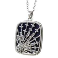 Colgante Acero Plateado Sol Circonitas - 5