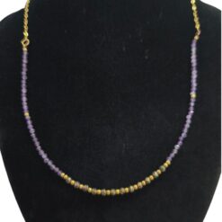 Collar de Mineral Facetado AMATISTA PIRITA - 8