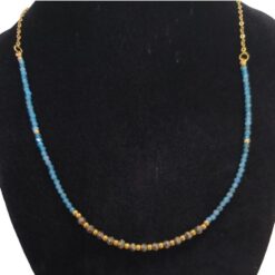 Collar de Mineral Facetado APATITA PIRITA - 8