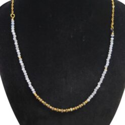 Collar de Mineral Facetado PIEDRA LUNA PIRITA - 8