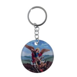 Llavero Cristal Redondo San Miguel Arcangel REF 3