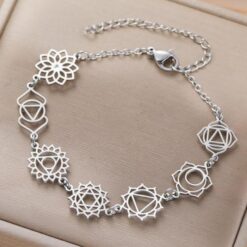 Pulsera 7 Chakras de acero Plateado - 7