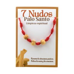 Pulsera 7 Nudos con 3 bolas de Palo Santo 8MM - 4