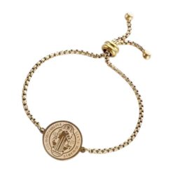 Pulsera Medalla de San Benito de acero Dorado - 6