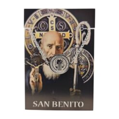 Pulsera Medalla de San Benito de acero Plateado -6