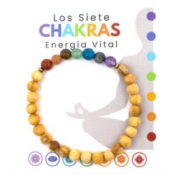 Pulsera Mineral 7 Chakras con Palo Santo 6MM - 7