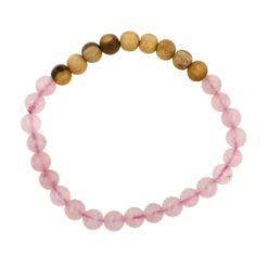 Pulsera Mineral Cuarzo Rosa con Palo Santo 6MM - 7