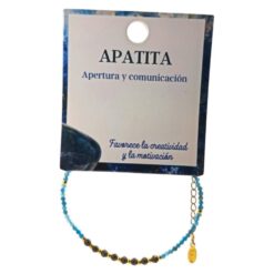 Pulsera Mineral Facetado 2MM APATITA PIRITA - 6