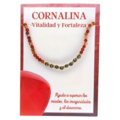 Pulsera Mineral Facetado 2MM CORNALINA PIRITA - 6