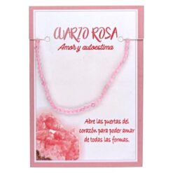 Pulsera Mineral Facetado 2MM CUARZO ROSA - 5
