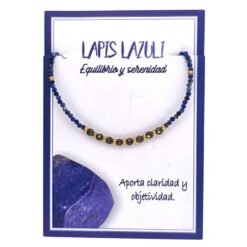 Pulsera Mineral Facetado 2MM LAPISLAZULI PIRITA -6