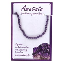 Pulsera Mineral Facetado 3MM AMATISTA - 6