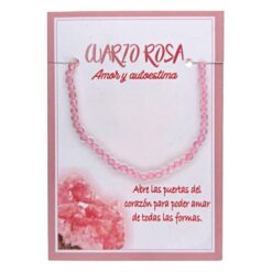 Pulsera Mineral Facetado 3MM CUARZO ROSA - 6