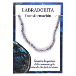 Pulsera Mineral Facetado 3MM LABRADORITA - 6