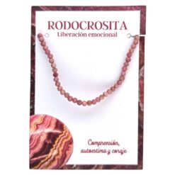 Pulsera Mineral Facetado 3MM RODOCROSITA - 6