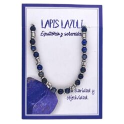 Pulsera Mineral LAPISLAZULI separadores acero - 6