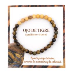 Pulsera Mineral Ojo de Tigre con Palo Santo 6MM -7