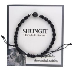 Pulsera Mineral Shungit de macrame hilo negro - 3