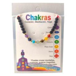 Pulsera mineral 7 Chakras ajustable hilo rojo - 4